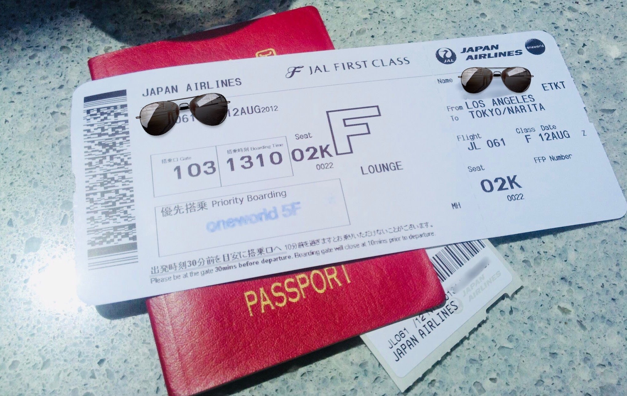 JAL First Class Ticket